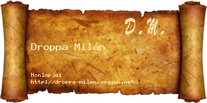 Droppa Milán névjegykártya
